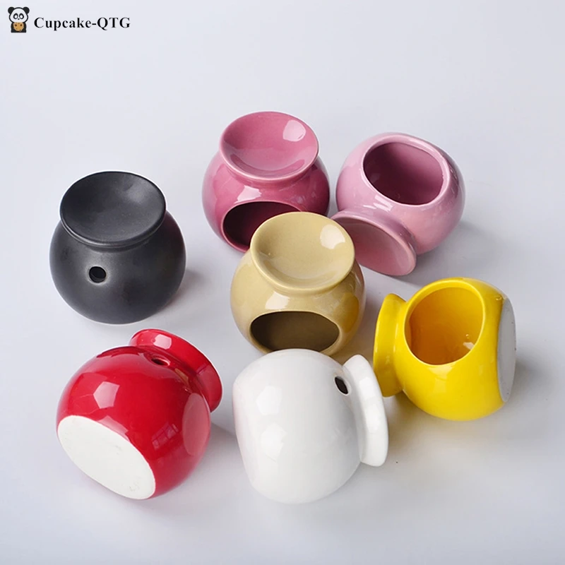 미니 향 거치대 홈 거실 장식 세라믹 촛불 거치대, 도자기 아로마 버너, 에센셜..