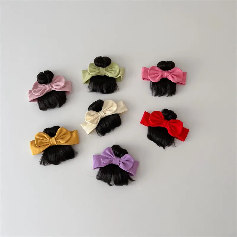 New Year Christmas Infant Baby Girl Hair Accessories Wig Hat 0-1Y Newborn Children Kids Girls Bow Cosplay Headbands Headwear hair accessories hair headband accessories cosplay accessories baby headband set