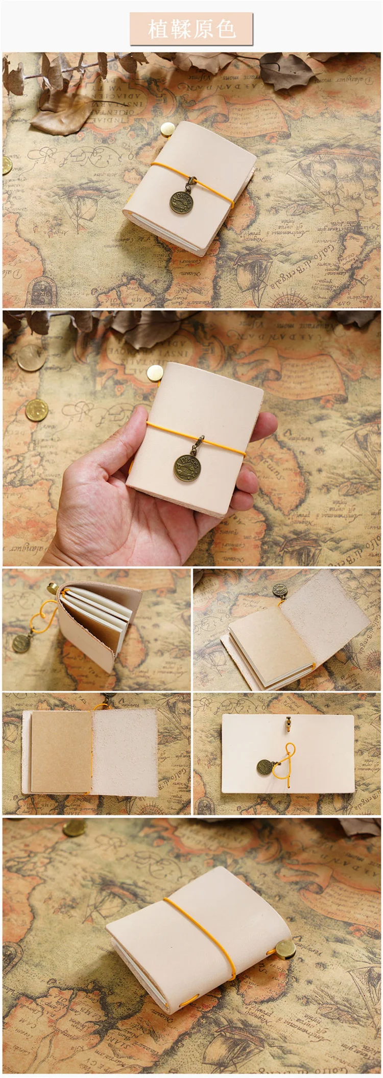 Handgefertigtes Vintage-Reiseheft Mini Edition MINI Loseblatt-Notizbuch Oberschicht Rindsleder Taschentagebuch Buchnotizbuch – Detail 23