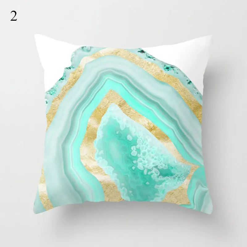 Simple Mint Green Pillow Cover Geometric Print Cushion Covers Sofa Car Cushion Cover 45x45cm Decorative Throw Pillowscase 