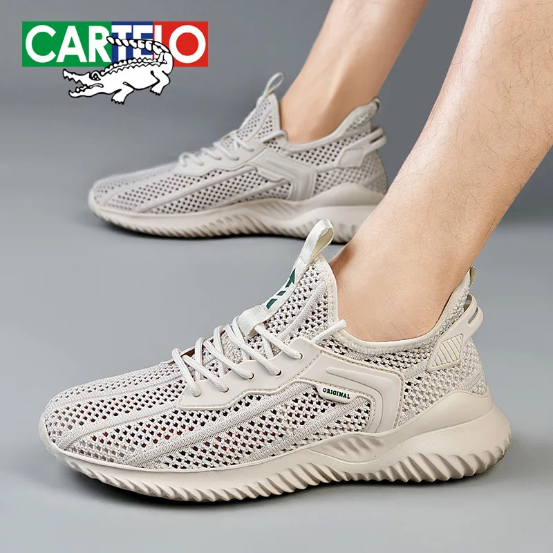 

CARTELO Men's Breathable Sneakers Summer Casual Loafers Lightweight Round Head Solid Colour Flats Zapatillas Para Hombres