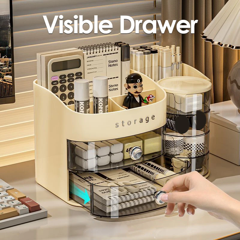 Cosmetic Storage Box Large Capacity Transparent Drawer Jewelry Makeup Storage Box Multi-layer Multi-functional Desktop Organizer 5