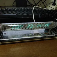 IV27 Retro Fluorescent Tube Clock VFD Creative Gift Living Room E-sports Desktop Decoration 2