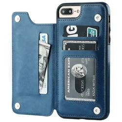 Luxury Slim Fit Leather Wallet Case with Card Slots and Flip Cover - iPhone 12 Mini (Blue)