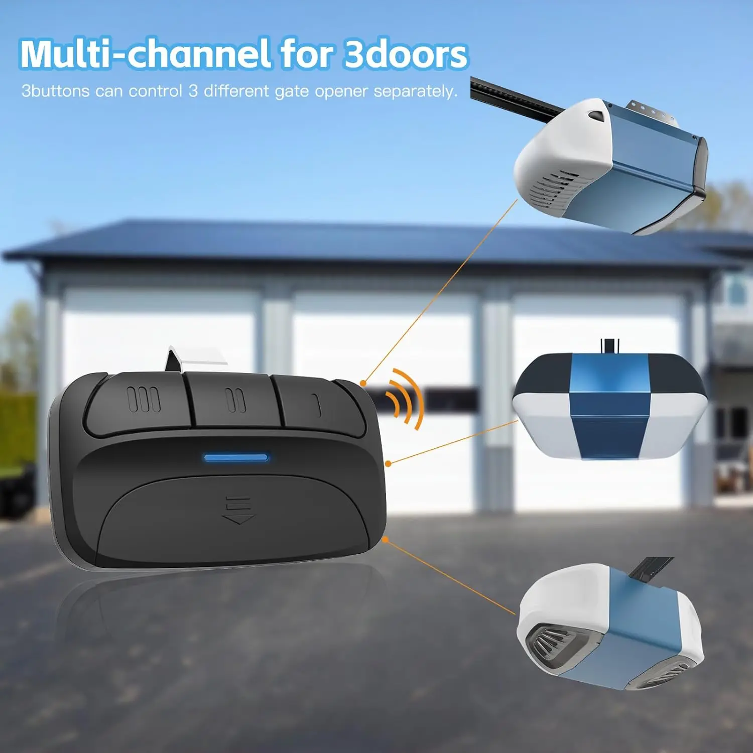 Garage Door Remote Control Transmitter Garage Door Opener Yellow Learn Button 310MHZ 315MHZ 390MHZ For 971LM 893MAX 6