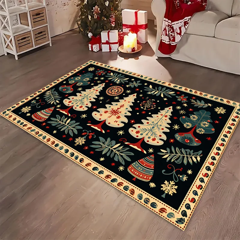 Christmas Carpet Thick Crystal Velvet Indoor