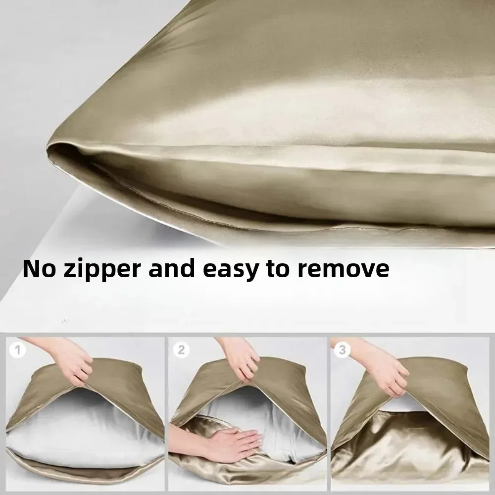 Silk Pillowcase Set of 2, Soft Breathable Mulberry Silk Pillow Cover for Hair & Skin, Luxury Silk Pillow Cases for Sleeping,
