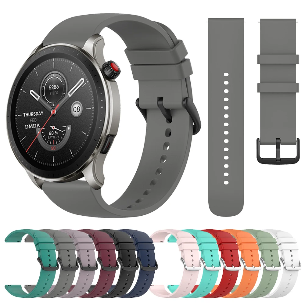 20 22Mm Cinturino Da Polso Per Huami Amazfit Gts 2 4 Mini Cinturino Per Amazfit Bip 5 Gts 3 Gtr 4 3 Pro Bip U Bracciale Sportivo In Silicone