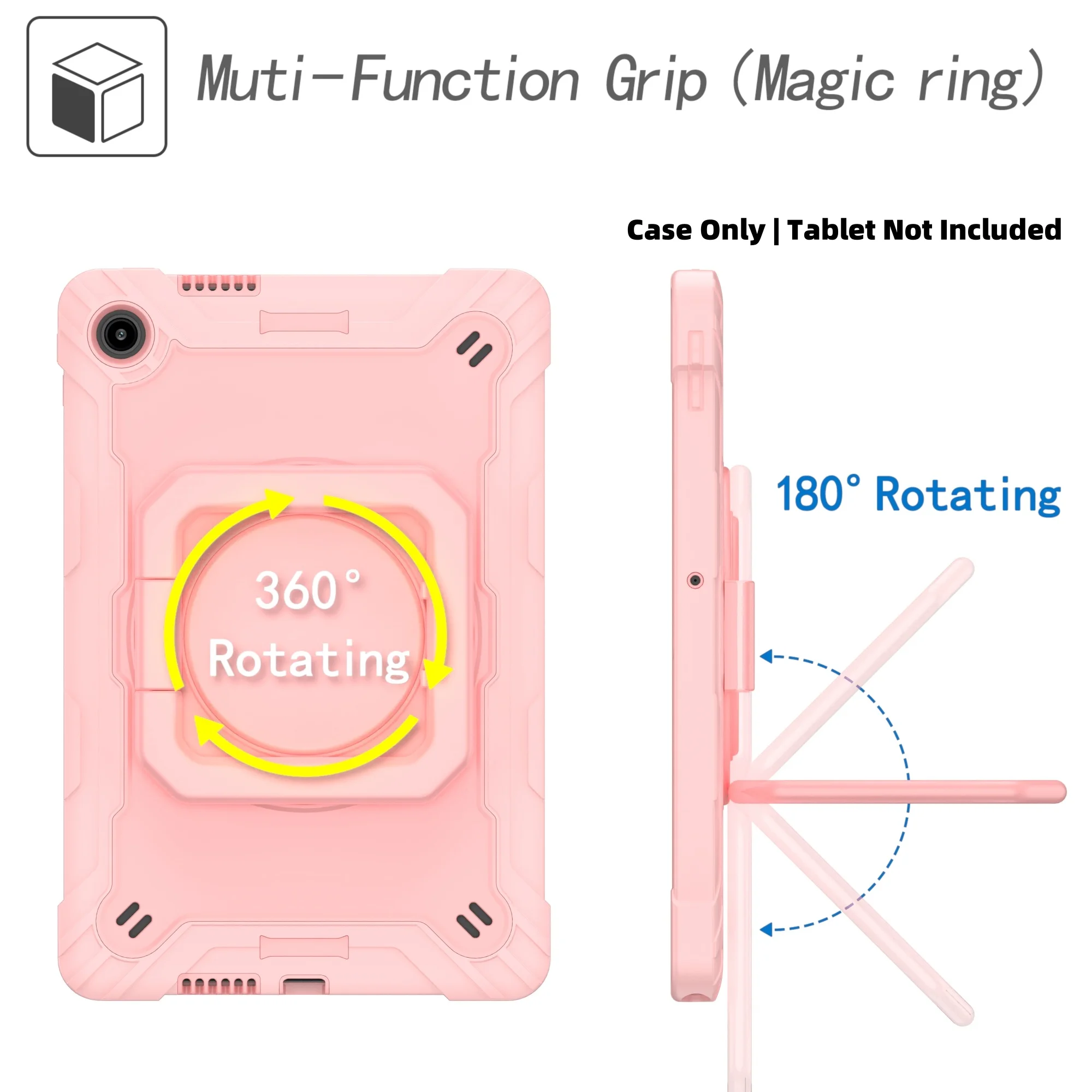 Shockproof Heavy Duty 360° Rotating Tablet Case with Stand and Shoulder Strap