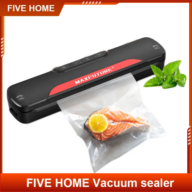 FIVE HOME Automatic Vacuum Sealer Packaging Machine Kitchen Vacuum Food Sealing For Home Including 10pcs Food vacuum Bags magic seal vacuum food sealer machine accessories container vacuum packaging tank kitchen food preservation box storage box