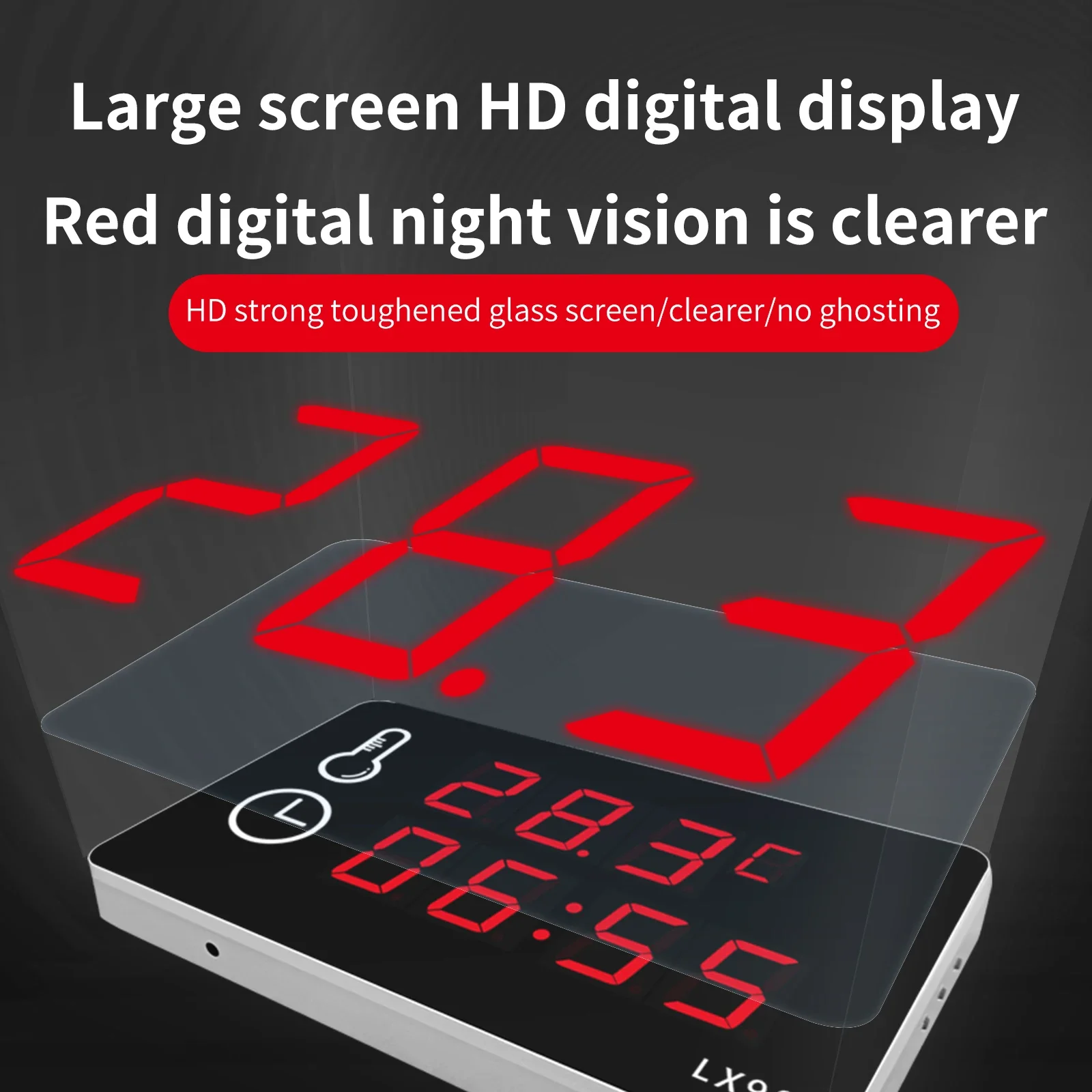 Temperature Led Screen Large LED display industrial temperature meter clock with built-in ...