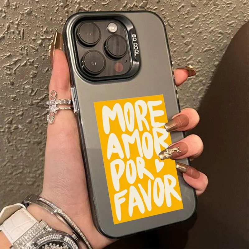 Colorful Maximalist More Amor Por Favor Design TPU Basic Phone Case Cover