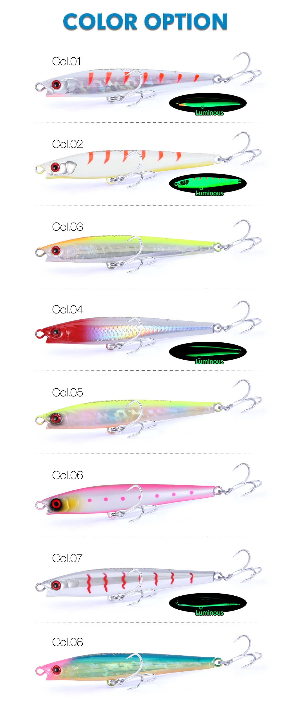 FSTK Heavy Sinking Minnow 30g 80mm 40g 95mm 60g 125mm Monster Shot Angelköder Weitwurf sinkender Bleistift Salzwasserköder – Detail 3