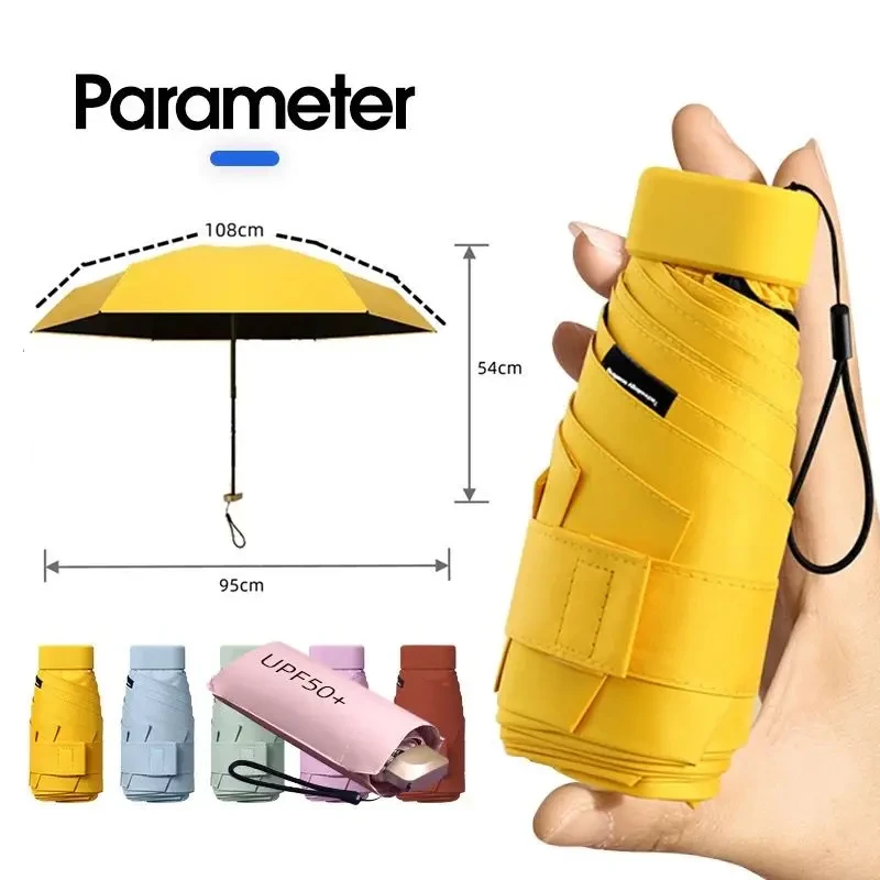 Mini Portable Umbrella Sun Umbrella With Case Set Parasol Rain and Shine Dual Use Unisex Travel Protable Folding Pocket Mini mini umbrella mini sun umbrella folding umbrella sun umbrella