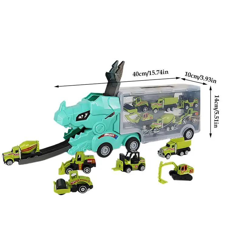 Dinosaur Carrier Truck Educational Ejection Race Track Transport Truck Car Toys Mega Hauler Toy Fun KidsMotor Vehicle Playsets