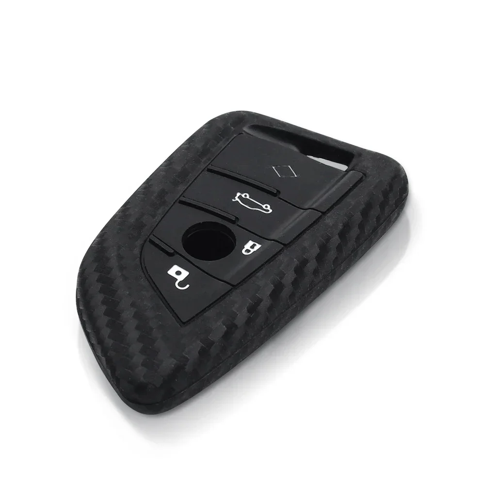KEYYOU-3/4 BT 탄소 섬유 실리콘, BMW X1 X3 X4 X5 X6 F15 F16 F48 G30 G38 525 540 740 1 2 5 7 시리즈 키 보호 케이스