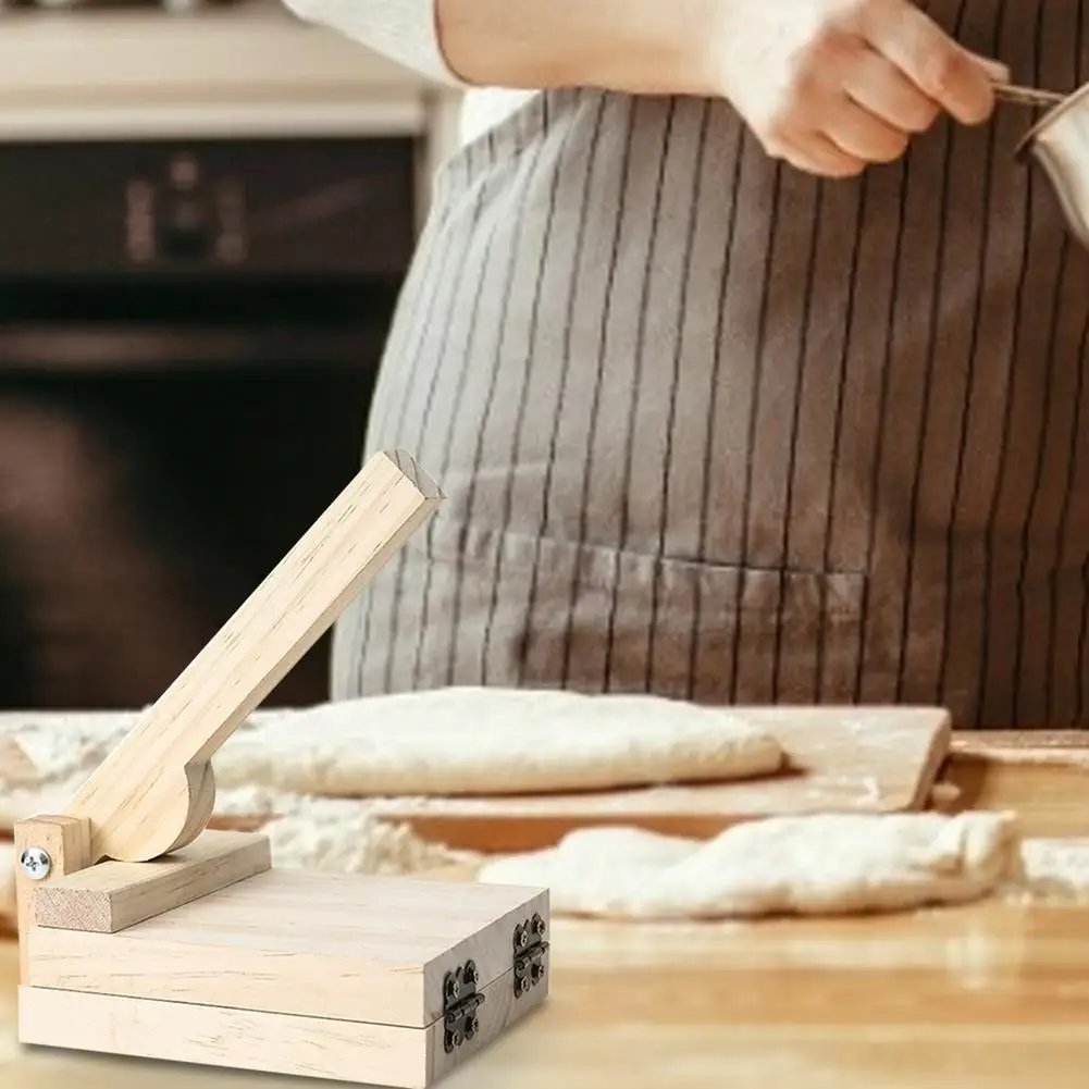 Tortilla Press Wooden Tortilla Press Dumpling Chapati Maker for Making Roti Corn Cake Maker Kitchen Gadget Bakeware Pie Tools for Making Arepas
