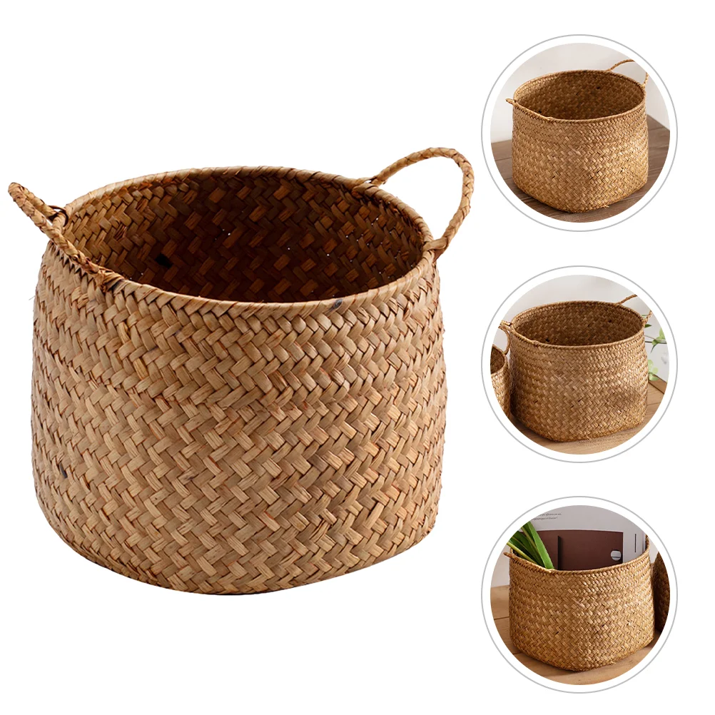 

Seagrass Basket Woven Plant Pot Holder Desktop Flower Arrangement Basket Woven Basket