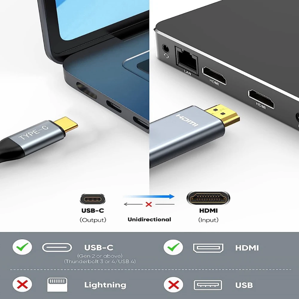 Ultra HD High Refresh Rate USB-C to HDMI Cable
