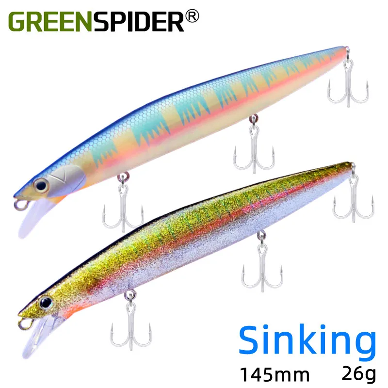 Tungsten Fishing Lure Sinking Sea Bass Tungsten Hard Bait Green
