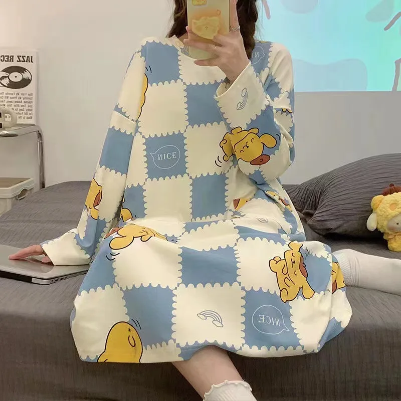 Maternity Nightgown Set Four Seasons Pregnant Woman Long-Sleeved Loose Homewear