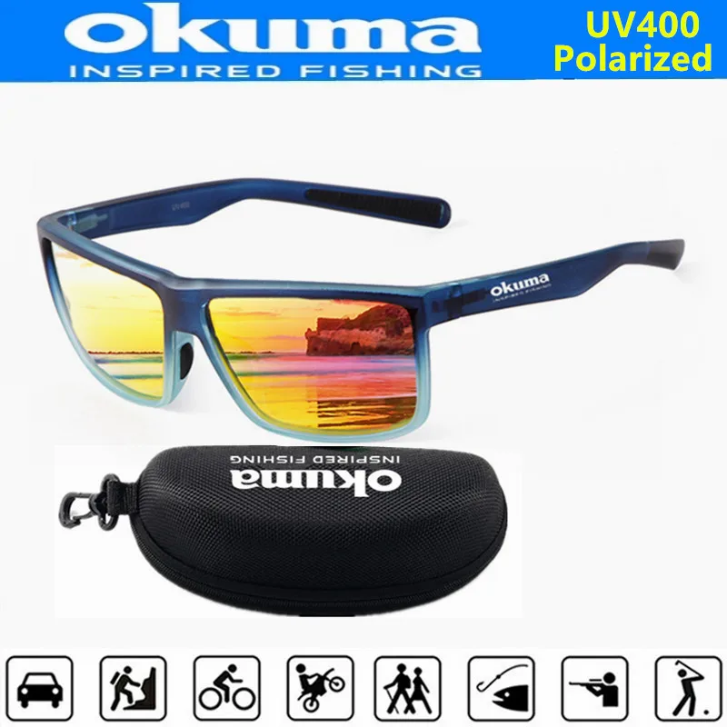 

Солнцезащитные очки Okuma поляризационные UV400 для мужчин и женщин, уличные очки для охоты, рыбалки, вождения, велосипеда, в Дополнительной коробке
