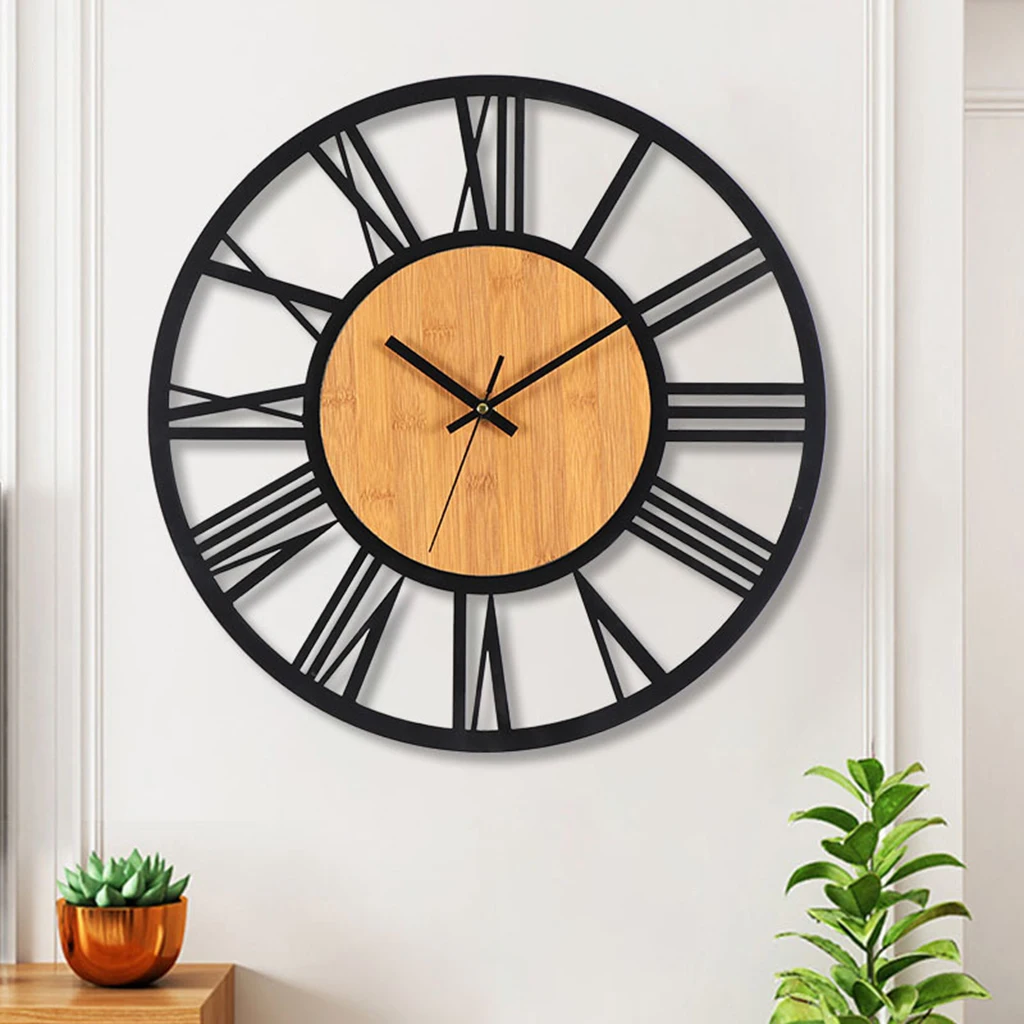 Wall Clock, PeleusTech 15.7inch Dia Large Iron Vintage Retro Indoor Wall Clock