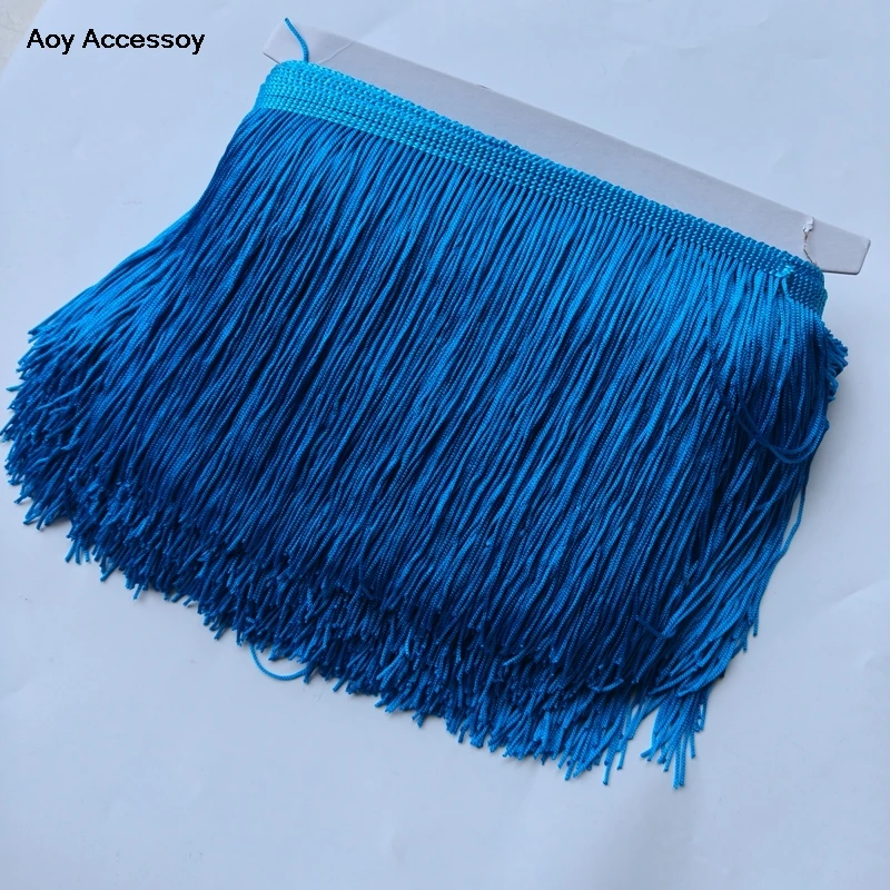블루 술 스레드 술 액세서리 Vestido De Baile 라틴계 홈 장식 프린지 트림 공예 라틴 드레스 장식 10 야드