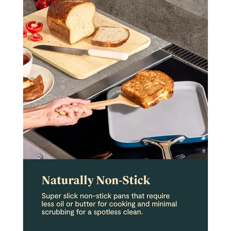 Caraway Square Cookware Set - Square Pans Set - Perfect for Griddling, Toasting, Searing, Roasting, and More 5