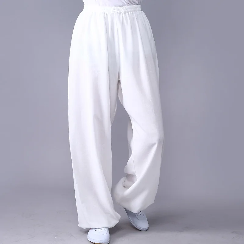 Cotton Linen Tai Chi Pants Lantern Breathable Women Men Martial Arts Pants Yoga Taekwondo Boxing Karate Jeet Kune Do Trousers tai chi trousers martial art trousers