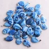 12pcs/lot New Fashion Blue Stripe Agate Natural Stone Mixed New Water Drop Necklade Pendants for DIY collar Jewelry Making Free 1