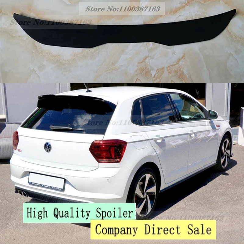 Spoiler Extension Per Volkswagen Polo Aw Mk6 Spoiler Lip Plastica Abs Nero Lucido Per Vw Polo Aw Gti R-Line 2018 - Up Roof Wing