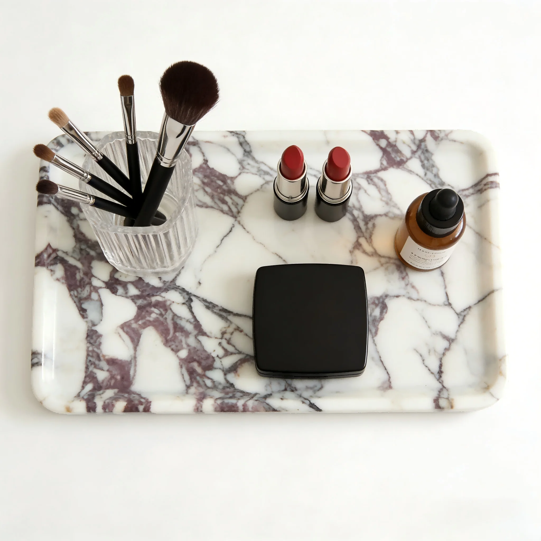 صينية مستطيلة من رخام كالاكاتا البنفسجي، صينية زخر...