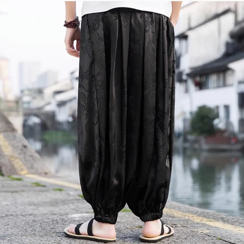 Lässige Haremshose Für Herren – Baggy-Schnitt Mit Kordelzug, Aladin-Hippie-Stil, Bequem & Elastisch