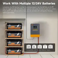 PowMr-Contrôleur de chargeur solaire MPPT, Auto Lifepo4, Chargeur de batterie, Panneau solaire, Sochi Max, Entrée longue, 100VDC, 12V, 24V, 45A, 35A, 25A 3
