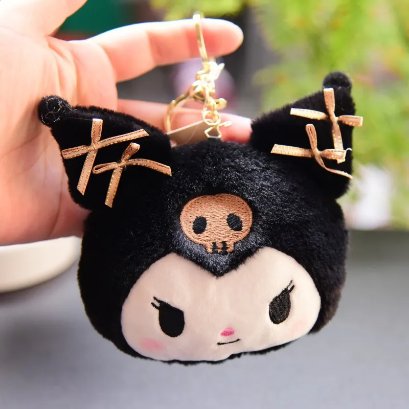 

Sanrio Plushie Doll Toys Kawaii Kuromi Keychain Pendant Cartoon Soft Cotton Bag Decor Cute Kuromi Keychain Pendant for Girl Gift