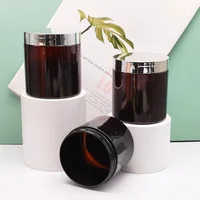 10x pot de crème vide masque Facial bouteilles ambre pour animaux de compagnie avec bouchon en or galvanisé bouteille d'emballage cosmétique de maquillage 300/500ml 2