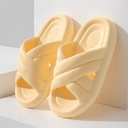 Thick Platform Cloud Slippers Women Fashion Buckle Soft Sole Pillow Slides Sandals Woman 2023 Summer Beach Non-Slip Flip Flops