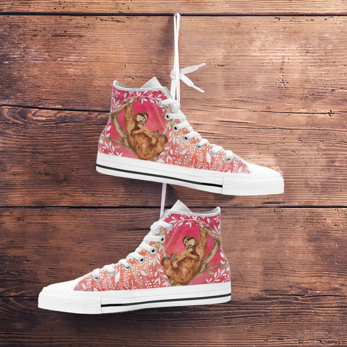 Cute Animals Sneakers Lovely Cartoon Portable Anti-slip High Top Round Toe Shoes For Men Brand Design Lace Up Кроссовки Мужские