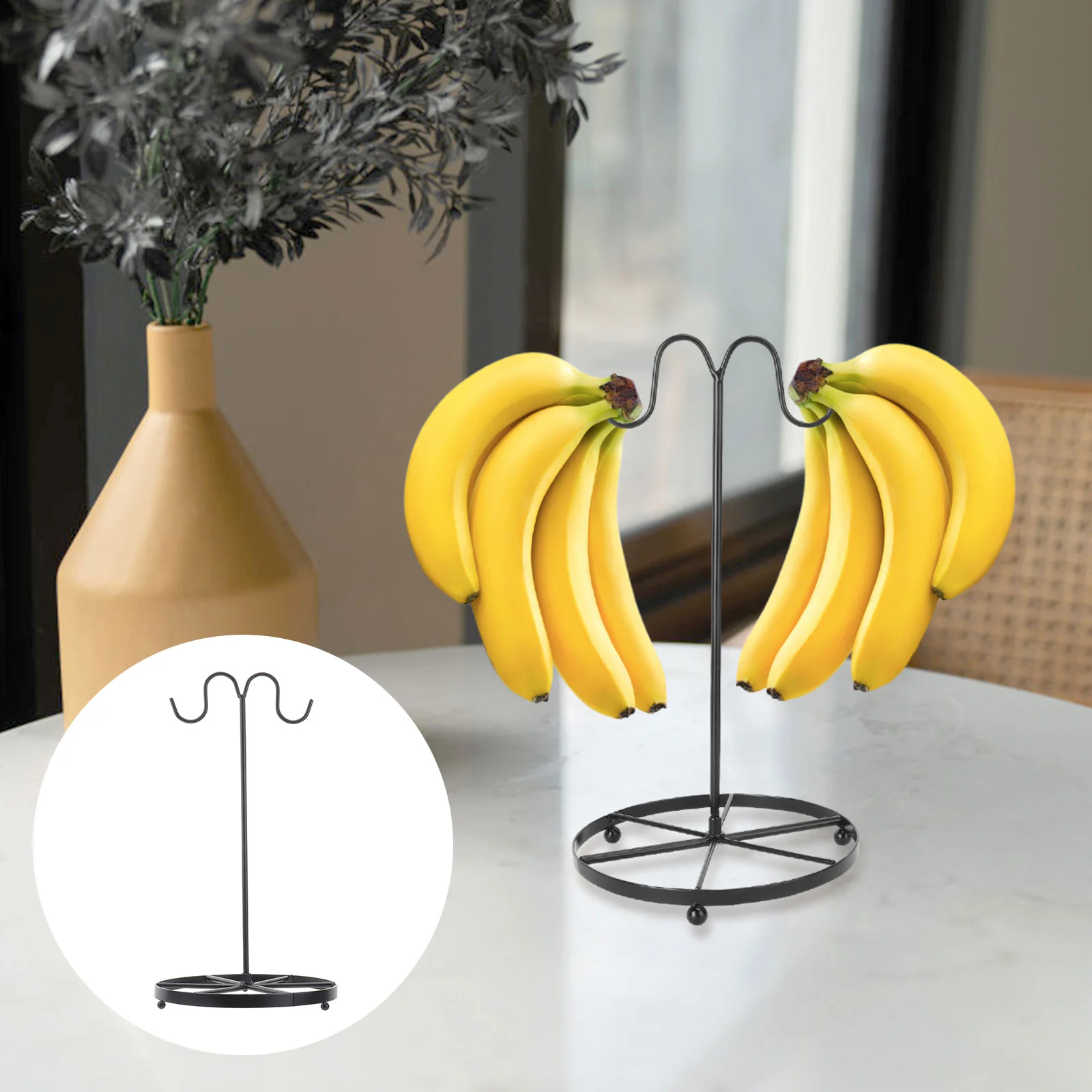 

Banana Holder Grape Banana Hanger Tree Stand Hook Fruit Displaying Storage Hook Kitchen Countertop Organizer Storage Rack for