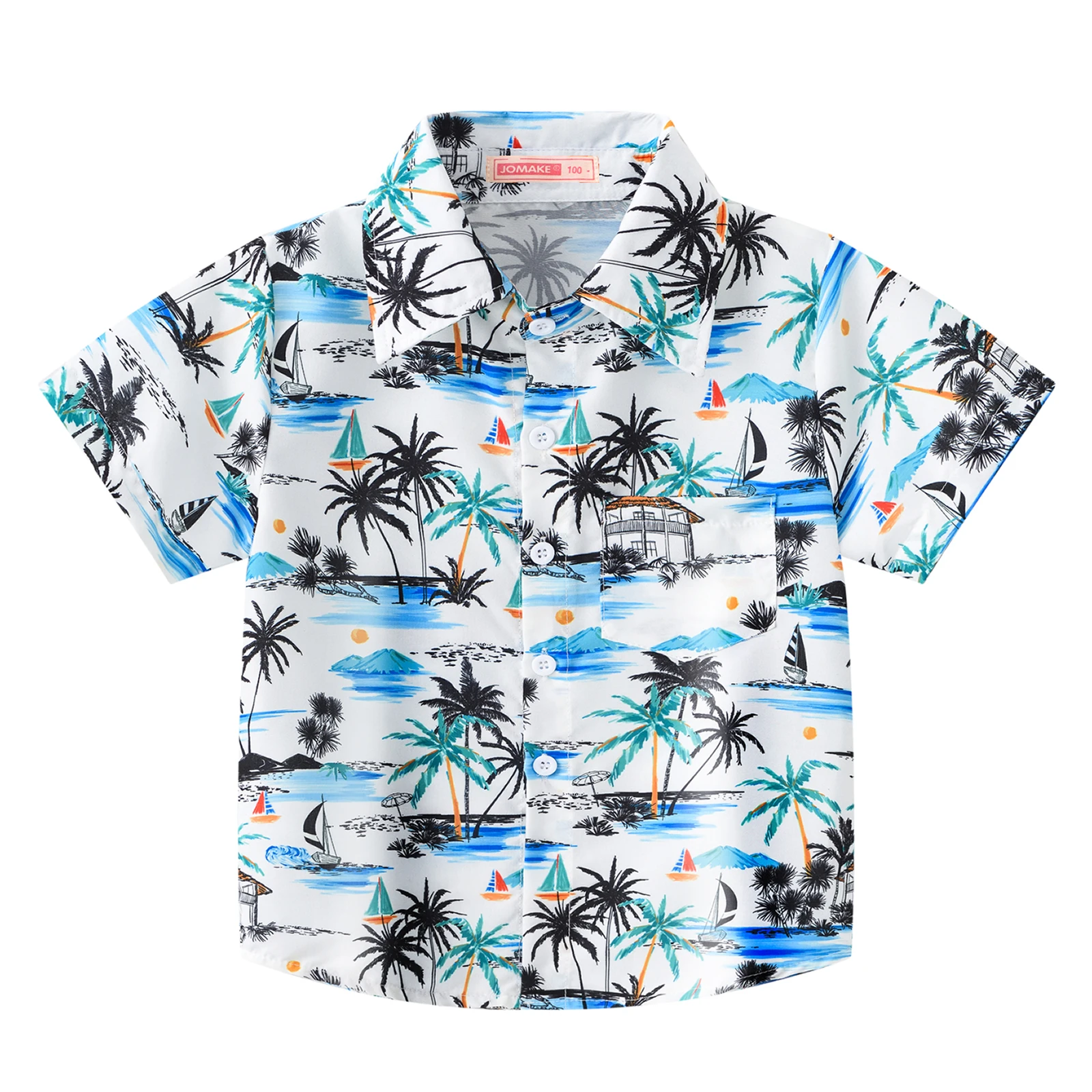Boys' Shirts Summer Children's Short Sleeve Fashion Lapels Cool Coconut Tree Korean Shirt kids shirts boys shirts