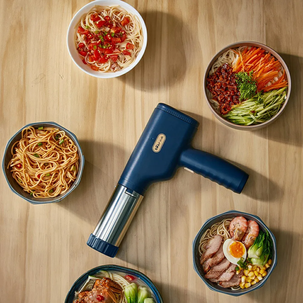 Little Bear Handheld Pasta Noodle Maker Rechargeable Wireless Noodles Press Machine With 3 Molds 100V-240V For Home Kitchen