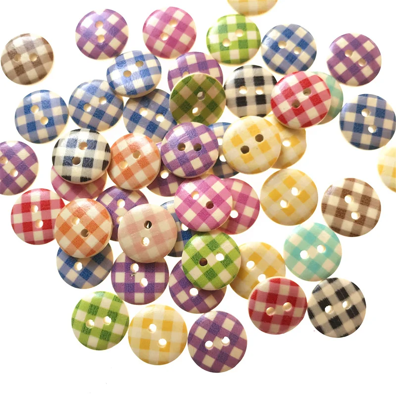 100pcs 15mm Mixed Wooden Button, 2 Holes Round Decorative Wood Craft Bulk  Buttons Decorative Button for DIY Sewing Craft - AliExpress