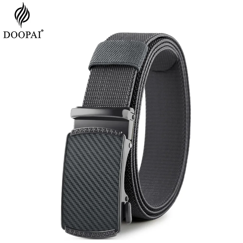Men's Durable Elastic Tactical Belt with Alloy Automatic Buckle for Outdoor and Casual Wear