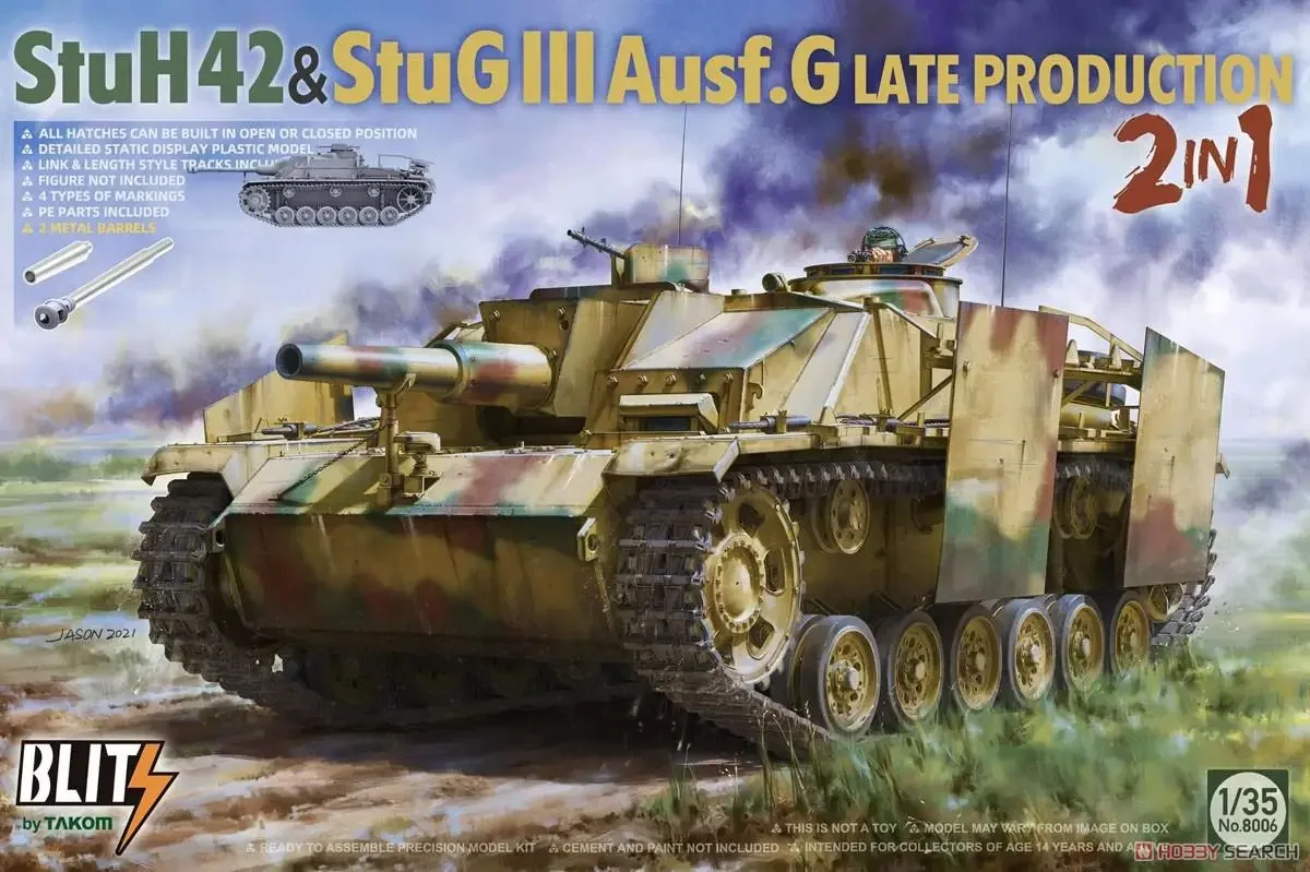 

Takom 8006 1/35 Scale StuH42 & StuG.III Ausf.G Late Production 2 in 1 Model Kit