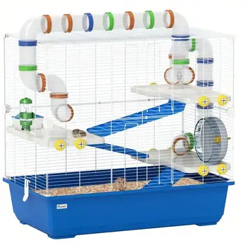 Hamster Cage, 4 Tier Rat Cage with Tunnel Tube System 3