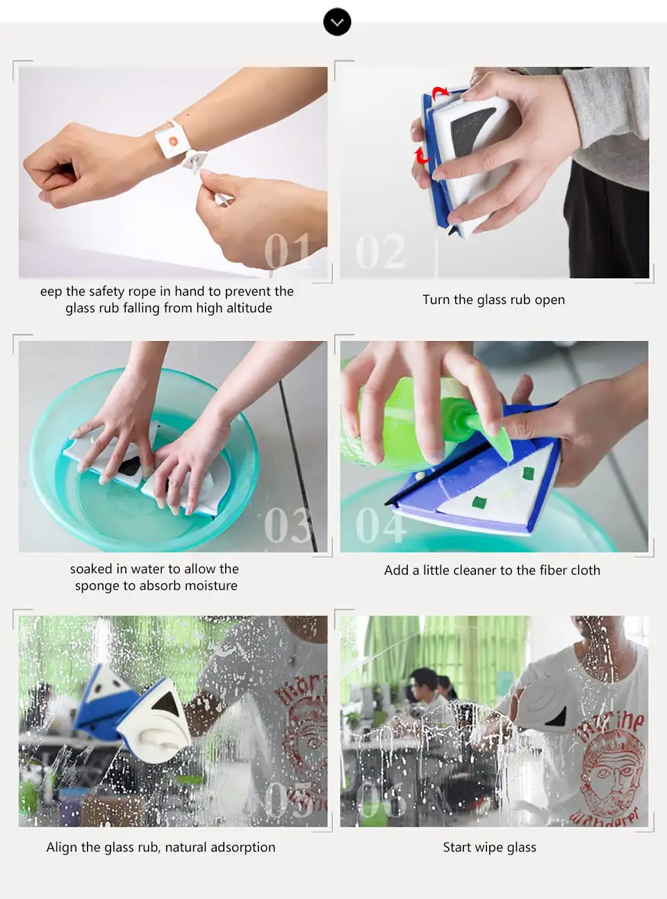 Magnetic Window Cleaner Wiper Double Side Magnetic Brush for Washing Window Cleaning Tools Washer 5-12mm