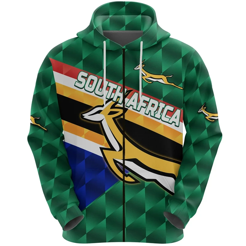 thumbnail image 1 of Sudadera con capucha con estampado 3D de la bandera de Sudáfrica para hombre, chaqueta informal de manga larga con cremallera, sudadera deportiva para hombres y mujeres, jerséis con capucha, 1 of 5
