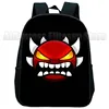 Angry Geometry Dash Kindergarten Backpacks Boys Girls Anime Print Mini Bookbags Toddler Kids Cartoon School Bags Child Rucksack 2