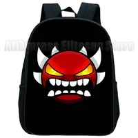 Angry Geometry Dash Kindergarten Backpacks Boys Girls Anime Print Mini Bookbags Toddler Kids Cartoon School Bags Child Rucksack 2